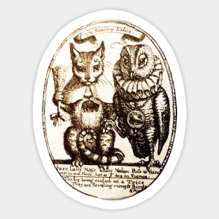 Night Rambling Ladies THE CAT AND THE OWL Sticker